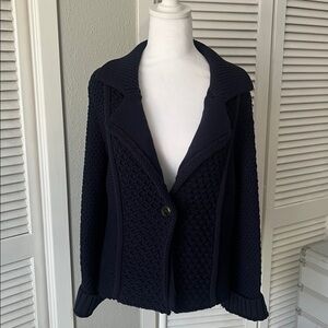 MAEVE By Anthropologie Womens Blue Cable Knit Cardigan Size M
